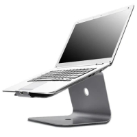 Aluminum Tablet Laptop Stand Notebook Holder for Macbook Air Pro Notebook Support Cooling Pad Mount for HP Dell(Gray)