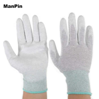 PU Painted Palm Gloves ESD Anti Static Carbon Fiber Electronic Working Hand Protective Tablets Mobile Phone Repair FIx Tools