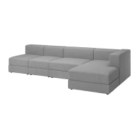 JÄTTEBO 4.5座位沙發連躺椅, 右側/tonerud 灰色, 330x160x71 公分