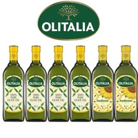 【Olitalia 奧利塔】純橄欖油x4+葵花油x2(1000mlx6瓶-禮盒組)