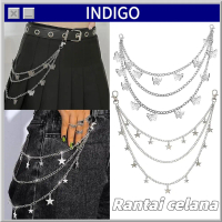 3 Layer Rantai Pinggang Celana Pantschain Unisex Punk Hiphop Aksesoris Fashion Korea Rantai Jeans De