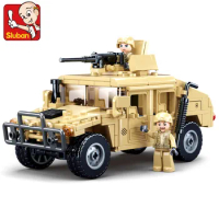265PCS WW2 Military SWAT H1 Assault Armor Vehicle Car Creation Bricks Army Soldier War Building Blocks Educational Toys for Boys