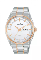 ALBA PHILIPPINES Silver White Dial Stainless Steel Side Wrapped Bracelet AV3546X1 Quartz Men's Watch