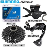 SHIMANO ALTUS M2000 9 Speed Derailleur MTB Bike Right Shift Lever KMC X9 Chain CS-HG200-9 32T/34T/36T Cassette Bike Parts
