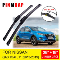 For Nissan Qashqai J11 2013 2014 2015 2016 2017 2018 2019 Front Wiper Blades Brushes Cutter U J Hook
