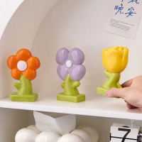 Individualistic Ceramic Flower Desktop Decoration Ornaments Exquisite Vivid Models Gifts for Child Home Room Decoration