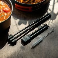 【現貨】AWADA便携式伸缩筷子户外露营野餐餐具食品级防滑易清洗单人筷子【Snowbelle優選】
