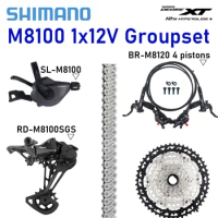 Shimano Deore XT 12V Complete Set Shifter Derailleur MTB Groupset 12S M8120 Brake Ice MS 51T K7 HG 46T 50T Cassette M6100 Chain