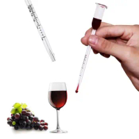 Wine Making Alcohol Meter Tester For Wine Alcohol with Thermometer Measure Test Concentration Meter 13cm Glass