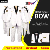 Dobok BOW fighter kyorugi Gold seragam Baju Taekwondo senior Pelatih