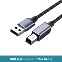 High Speed 2.0 Printer Cable 3m Type C USB A to USB B Cable Braided Fax Machine Scanner Cord For Camera Epson HP Canon Printer