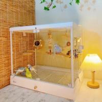 Accessories Bird Cage Parrot Beautiful Passaros Metal Hamster Cage Feeder Palomas Maisons Petits Animaux Pet Furniture CY50BC