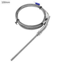 2m K Type Thermocouple Probe 50mm/100mm/150mm/200mm Stainless Steel Thermocouple 0-400 degree Temperature Sensor