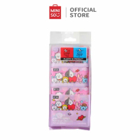 Promo Ekstra!! MINISO X BT21 Collection Tisu Basah Travel Ultra-Mini Wet Wipes 8 Packs × 8 Sheets