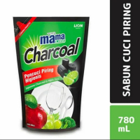 Lion Mama Lime Sabun Cuci Piring Charcoal 780 mL Kemasan Baru 680ml dengan Bahan Charcoal & Nipis Ze