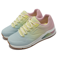 Skechers 休閒鞋 Uno 2-Color Waves 女鞋 氣墊 支撐 緩衝 前衛感 微高跟 耐磨耐用 白 彩 155628WMLT
