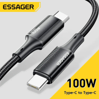 Kabel Jenis C ke C, Essager, PD 100W, Pengecasan Pantas USB Jenis-C 5A, Untuk MacBook, iPad, Oneplus