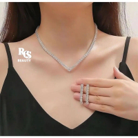 set kalung anting zircon wedding pesta premium aurel necklace LUXURIOUS