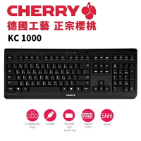 【最高折200+跨店點數22%回饋】CHERRY 櫻桃 KC1000 USB有線/薄膜鍵盤/CH-KB-1000-B