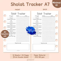 Gocreation17 Kertas Planner Isi Binder Sholat Tracker Simple Minimalis A7 Paper