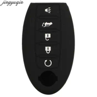 Jingyuqin Remote Car Key Cover Silicone Case For Nissan Tidda Livida X-Trail T31 T32 Qashqai March Juke Pathfinder Note GTR 5BTN