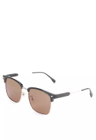 Urban State Polarized Stainless Frame Clubmaster Square Sunglasses