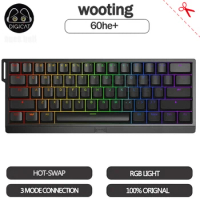 Wooting 60he+ Mechanical Keyboards 3mode USB/2.4G/Bluetooth Wireless Keyboard Gasket Rgb Custom Hot-Swap Gaming Keyboads Gifts