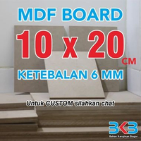 MDF BOARD / PAPAN MDF / TRIPLEK / MULTIPLEK / PLYWOOD 6 MM ukuran 10 x 20 cm