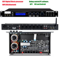 Paulkitson AP880 DSP Digital Audio Processor Professional Karaoke Speaker Effects Processor WIFI USB Bluetooth Audio System