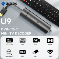 DVB T2 H265 Digital TV Decoder HD 1080P DVB C Tuner Terrestrial TV Receiver UBISHENG U9 Mini TV Set Top Box for TV/ Projector