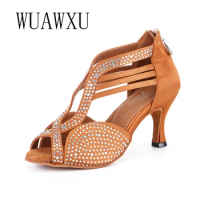 NATASHA2023 New Latin dance shoes with diamond inlaid soft soles, high heels, fashion plaza social dance shoes, sandals