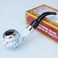China Style Ceramics Pipes Chimney Smoking Pipe Mouthpiece Cigarette Herb Tobacco Pipe Cigar Narguile Grinder Smoke