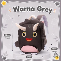 Kivaro Dinoza Tas Anak Dinosaurus PAUD TK Unisex Umur 2-6 Thn 34cm | 663 Grey