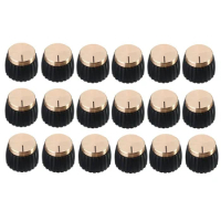 18Pcs Guitar AMP Amplifier Knobs Push-on Black+Gold Cap for Marshall Amplifier