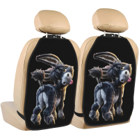 Fun & Cute Donkey Printed Car Seat Back Protector with Storage Pockets - Stylish & Practical Auto In