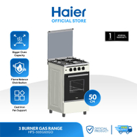 Haier HFS-503G63GO 50cm Gas Range 3 Burners with 63L Single Burner Gas Oven