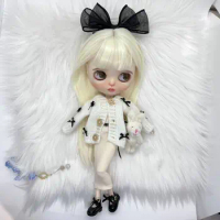 blythe doll clothes casual sweater set bow embellishment handmade 28-30cm OB22 OB24 AZONE Dress for Blythe doll