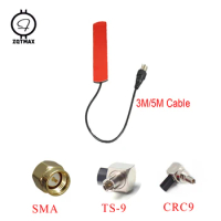 ZQTMAX 2G 3G 4G antenna LTE patch SMA CRC9 TS9 connector LTE data cellular signal amplifier,router ,modem,with 3m or 5m cable