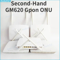 5/10pcs GM620 Second-Hand ONU Gpon ONT FTTH 1GE+3FE+1POTS+2USB+2.4G/5G Wifi Dual Band Used ONU Gigabit Router English Version