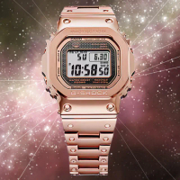 【CASIO 卡西歐】G-SHOCK 全金屬太陽能智慧藍牙電波錶-玫瑰金(GMW-B5000GD-4)