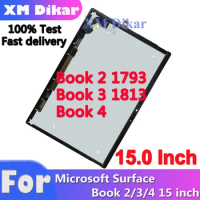 15" LCD For Microsoft Surface 1793 Book 3 1813 LCD Display Touch Screen Digitizer Full Assembly For Surface Book2 Book 3 Book 4