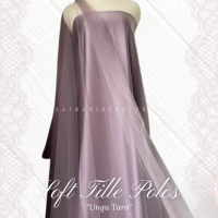 1/2 Meter Kain Soft Tile Tulle Halus Polos Warna Ungu Taro Dusty Purple Lavender