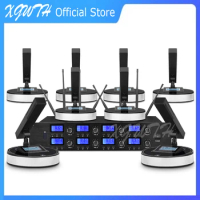 Upscale Digital Wireless 8 Microphone System 8 Table Conference 8 Karaoke Handheld Headset Performance Singing Mic System