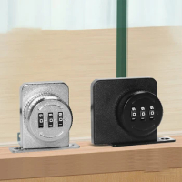 1pcs Glass Cabinet Password Lock Single/Double Door Display Window Punch-free Counter Opening Lock Storage File Cabinet Lock