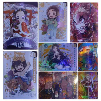 Anime Demon Slayer Kamado Nezuko Kochou Shinobu Kanroji Mitsuri Kibutsuji Muzan Collection Card Children's Toys Board Game Card