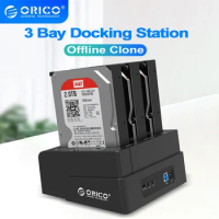 ORICO 3 Bay HDD Docking Station with Offline Clone SATA to USB 3.0 HDD Docking Station, Support 2.5/3.5 Inch HDD Offline Copy