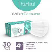 Thankful Thankful Face Mask Adult Earloop Daily 30s - White