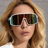 2022 New Colorful Cycling Glasses Men One Piece Sunglasses Europe and America Outdoor Sports Sunglasses Women Fashion Running