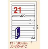 【龍德】LD-855(圓角) 雷射、影印專用標籤-紅銅板 13x200mm 20大張/包