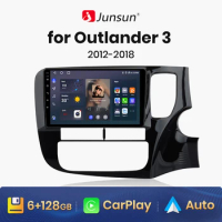 Junsun V1 AI Voice Wireless CarPlay Android Auto Radio for Mitsubishi Outlander 3 2012-2018 Right hand driver 4G Car Multimedia